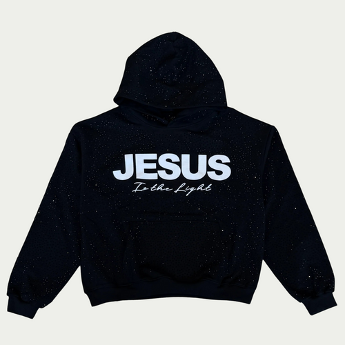 Jesus is The Light Rhinestone Hoodie